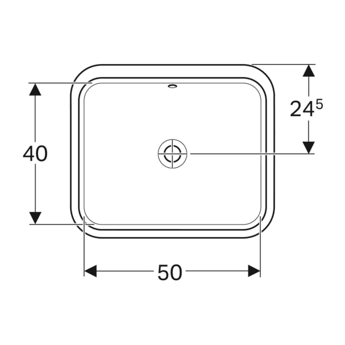 Geberit Meuble sous-lavabo VariForm 58x49 cm, sans évacuation, avec trop-plein, droit, blanc K-Tect