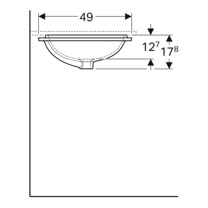 Geberit Meuble sous-lavabo VariForm 58x49 cm, sans évacuation, verre blanc