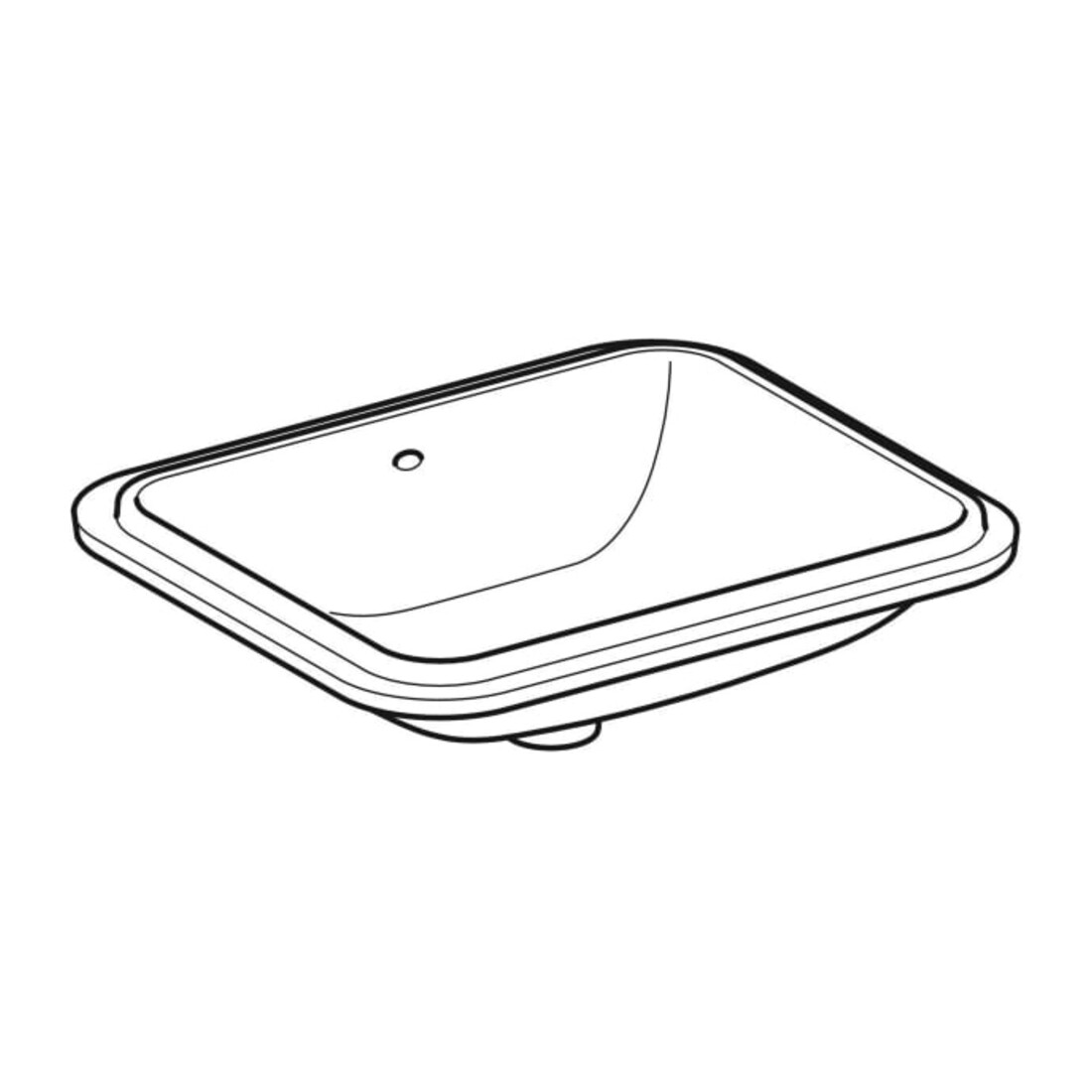 Geberit Meuble sous-lavabo VariForm 58x49 cm, sans trop-plein, avec robinetterie, verre/blanc