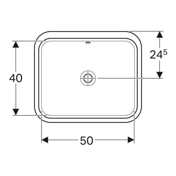 Geberit Meuble sous-lavabo VariForm 58x49 cm, sans trop-plein, avec robinetterie, verre/blanc
