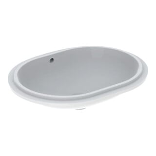 Geberit Meuble sous-lavabo VariForm 62,5x49 cm, sans trop-plein, avec trop-plein, elliptique, blanc K-Tect