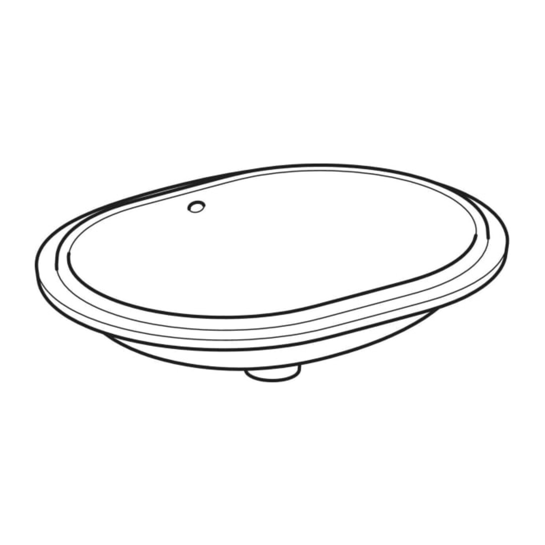 Geberit Meuble sous-lavabo VariForm 62,5x49 cm, sans trop-plein, avec trop-plein, elliptique, blanc K-Tect