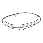 Geberit Meuble sous-lavabo VariForm 62,5x49 cm, sans trop-plein, avec trop-plein, elliptique, blanc K-Tect-5