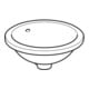 Geberit Meuble sous-lavabo VariForm d 39 cm, sans trop-plein, avec trop-plein, rond, verre/blanc