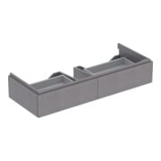 Geberit Meuble sous lavabo Xeno2 117,4x22x46,2 cm, 2 tiroirs, structuré/gris foncé