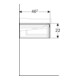 Geberit Meuble sous lavabo Xeno2 117,4x22x46,2cm, 2 tiroirs, brillant/blanc
