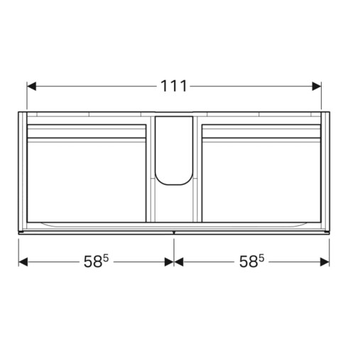 Geberit Meuble sous lavabo Xeno2 117,4x53x46,2 cm, 4 tiroirs, laqué brillant/blanc
