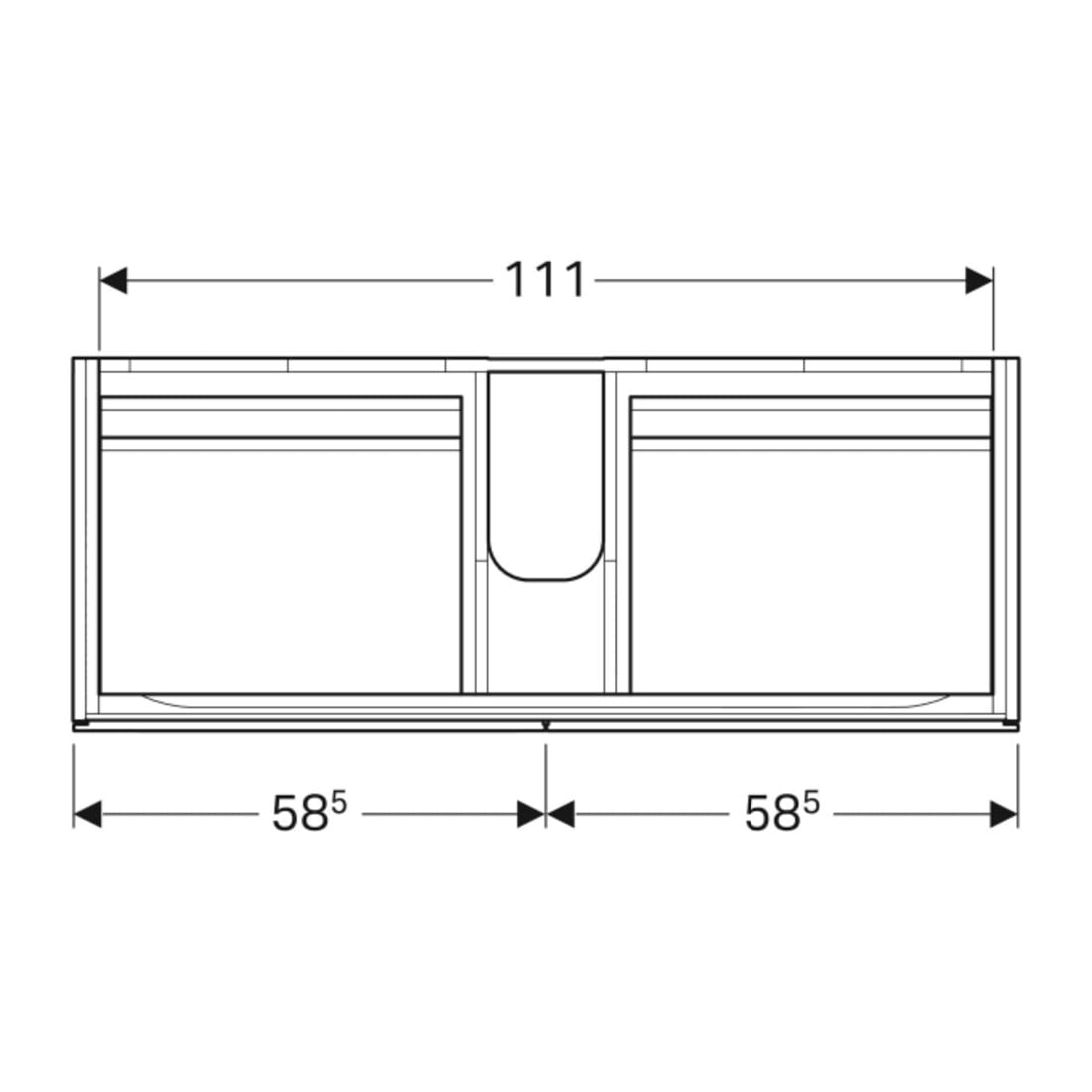 Geberit Meuble sous lavabo Xeno2 117,4x53x46,2 cm, 4 tiroirs, laqué brillant/blanc