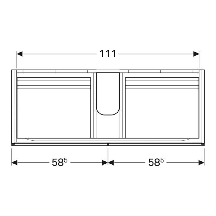 Geberit Meuble sous lavabo Xeno2 117,4x53x46,2 cm, 4 tiroirs, mat/greige