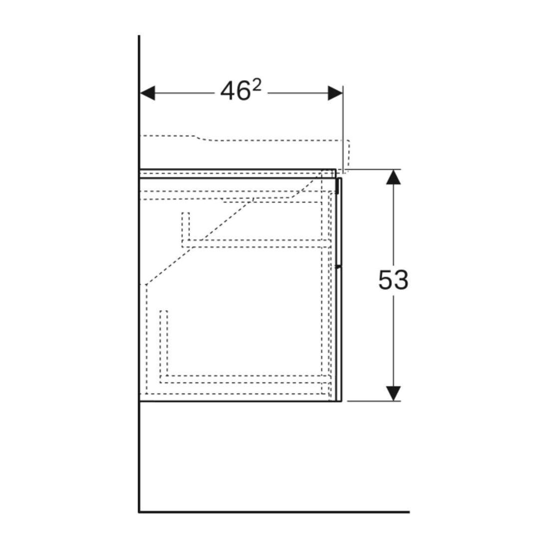 Geberit Meuble sous lavabo Xeno2 117,4x53x46,2 cm, 4 tiroirs, mat/greige