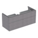 Geberit Meuble sous-lavabo Xeno2 117,4x53x46,2cm, 4 tiroirs, struct./antracite-1