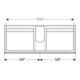 Geberit Meuble sous-lavabo Xeno2 117,4x53x46,2cm, 4 tiroirs, struct./antracite