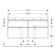 Geberit Meuble sous-lavabo Xeno2 117,4x53x46,2cm, 4 tiroirs, struct./antracite-5