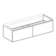 Geberit Meuble sous-lavabo Xeno2 139,5x35x47,3 cm, 2 tiroirs, avec VAR n° 016-2