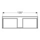 Geberit Meuble sous-lavabo Xeno2 139,5x35x47,3 cm, 2 tiroirs, avec VAR n° 016-4
