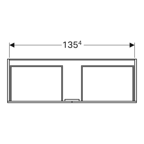 Geberit Meuble sous-lavabo Xeno2 139,5x35x47,3 cm, 2 tiroirs, avec VAR n° 016