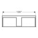 Geberit Meuble sous-lavabo Xeno2 139,5x35x47,3cm, 2 tiroirs, laqué greige-4