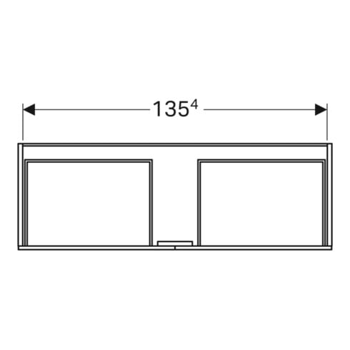 Geberit Meuble sous-lavabo Xeno2 139,5x35x47,3cm, 2 tiroirs, laqué greige