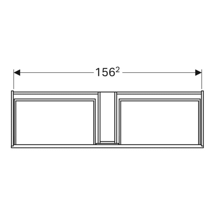 Geberit Meuble sous lavabo Xeno2 159,5x35x47,3cm, 2 tiroirs, avec VAR n° 016