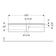 Geberit Meuble sous lavabo Xeno2 159,5x35x47,3cm, 2 tiroirs, mélaminé bois/gris-4