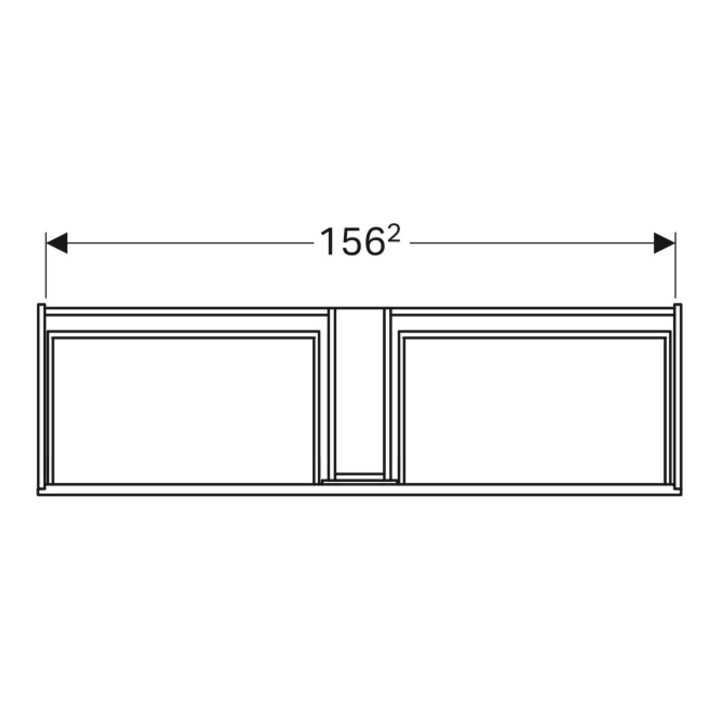Geberit Meuble sous lavabo Xeno2 159,5x35x47,3cm, 2 tiroirs, mélaminé bois/gris