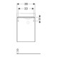 Geberit Meuble sous lavabo Xeno2 38x52,5x26,5 cm, 1 porte, struct./noir-gris