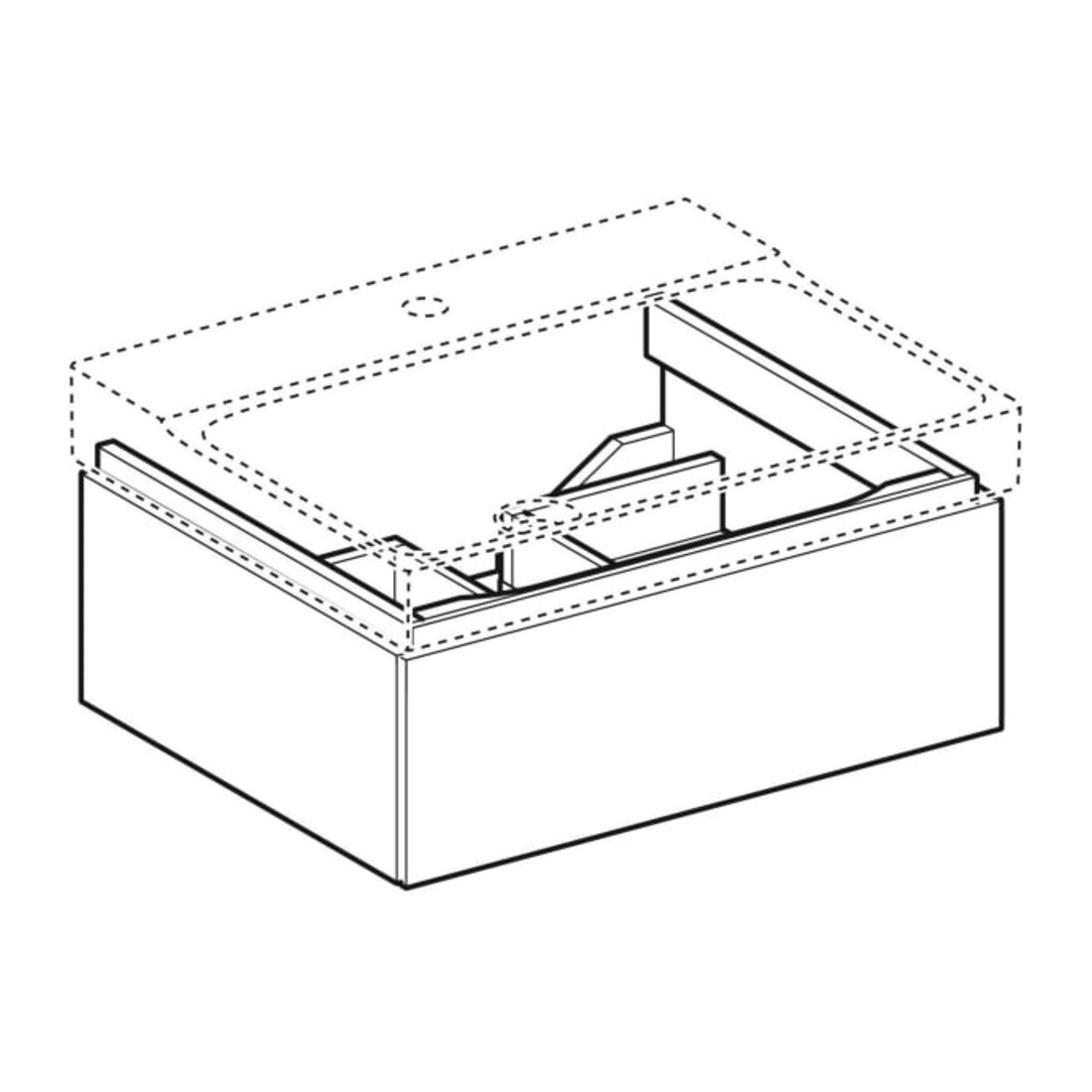 Geberit Meuble sous lavabo Xeno2 58x22x46,2 cm, structuré/noir-gris, avec tiroir