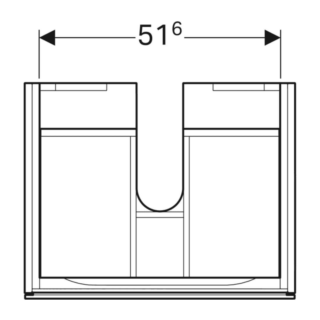 Geberit Meuble sous lavabo Xeno2 58x22x46,2 cm, structuré/noir-gris, avec tiroir