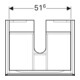 Geberit Meuble sous lavabo Xeno2 58x22x46,2cm, laqué brillant/blanc, avec tiroir