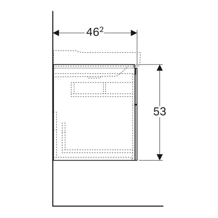 Geberit Meuble sous lavabo Xeno2 58x53x46,2 cm, greige, 2 tiroirs