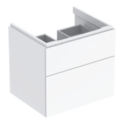 Geberit Meuble sous lavabo Xeno2 58x53x46,2 cm, laqué brillant/blanc, 2 tiroirs