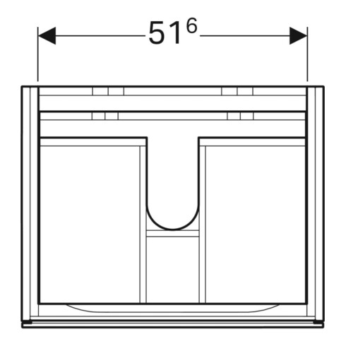 Geberit Meuble sous lavabo Xeno2 58x53x46,2 cm, struct./noir-gris, avec 2 tiroirs