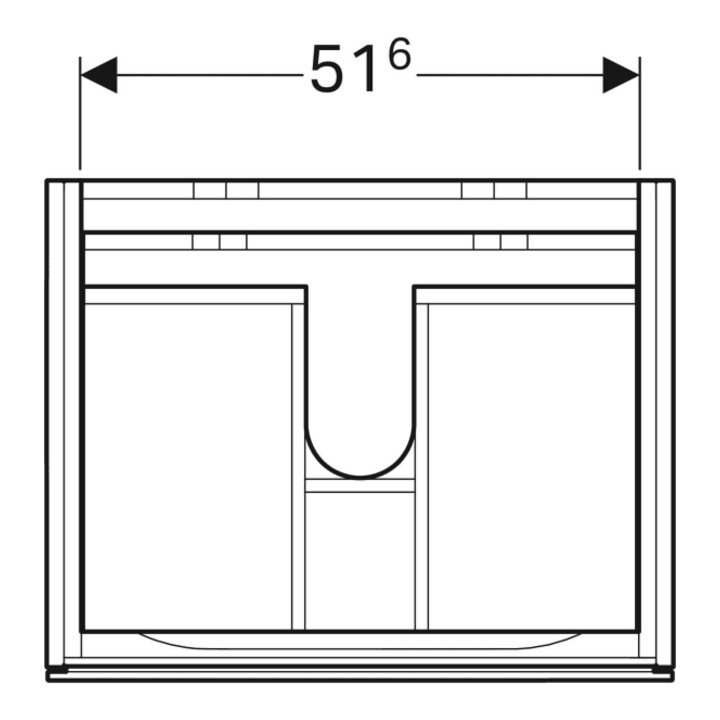 Geberit Meuble sous lavabo Xeno2 58x53x46,2 cm, struct./noir-gris, avec 2 tiroirs