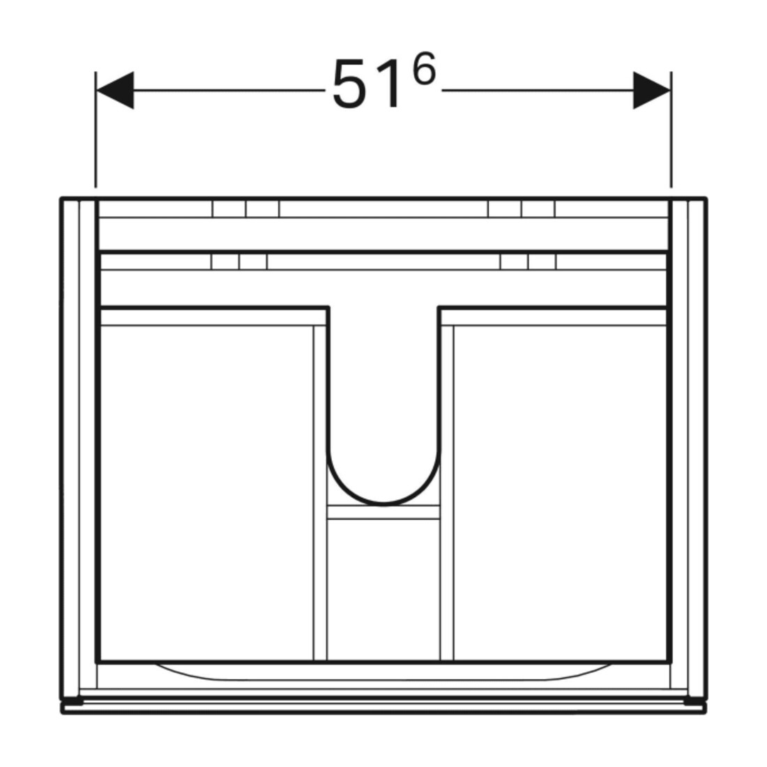 Geberit Meuble sous lavabo Xeno2 58x53x46,2 cm, struct./noir-gris, avec 2 tiroirs