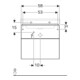 Geberit Meuble sous lavabo Xeno2 58x53x46,2 cm, struct./noir-gris, avec 2 tiroirs