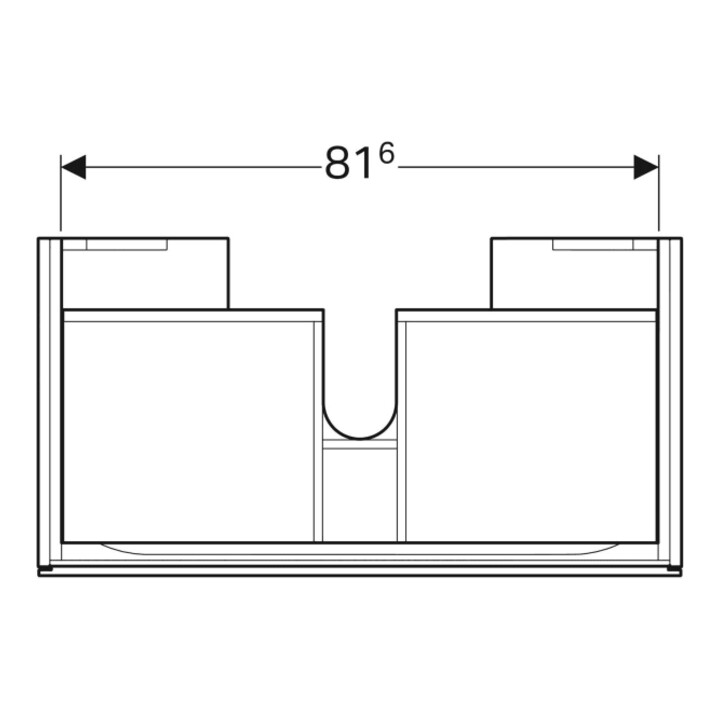 Geberit Meuble sous lavabo Xeno2 88x22x46,2 cm, struct./noir-gris, avec tiroir
