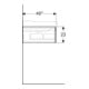 Geberit Meuble sous lavabo Xeno2 88x22x46,2 cm, struct./noir-gris, avec tiroir