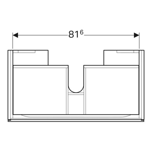 Geberit Meuble sous lavabo Xeno2 88x22x46,2cm, mat/greige, avec tiroir