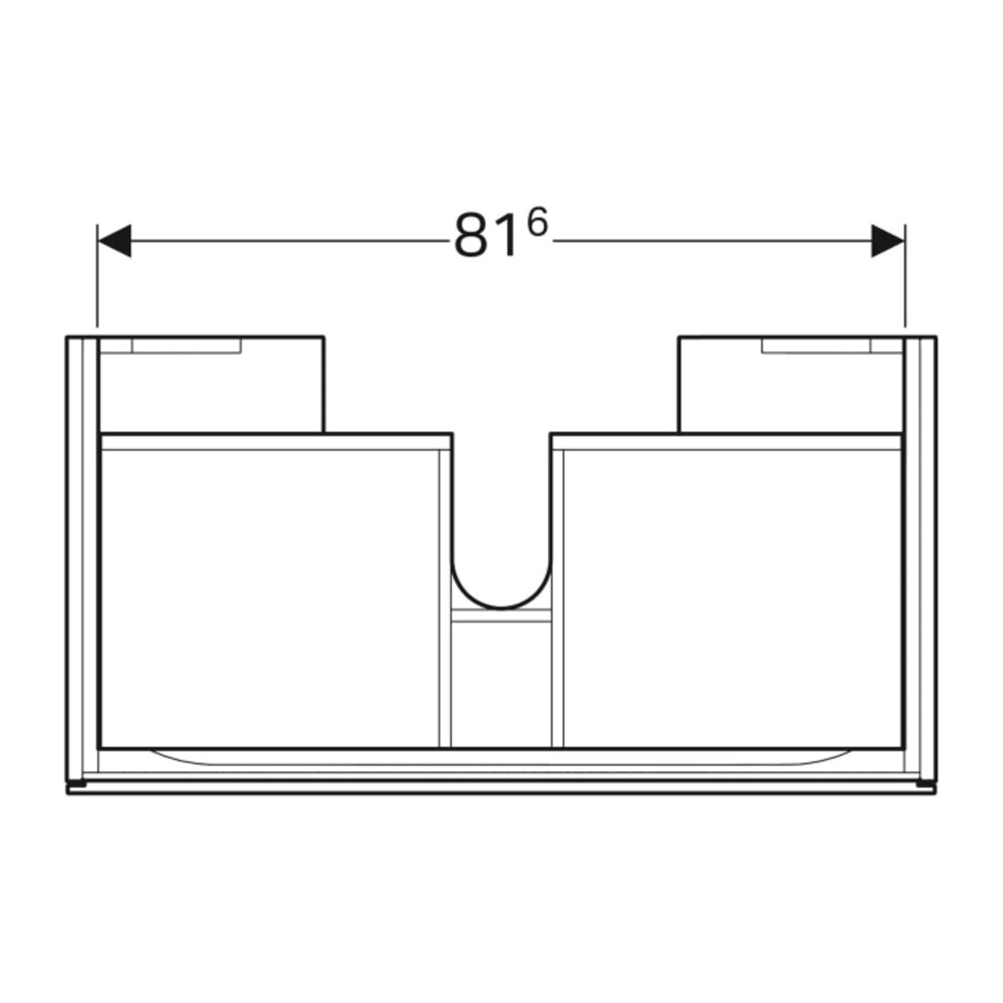Geberit Meuble sous lavabo Xeno2 88x22x46,2cm, mat/greige, avec tiroir