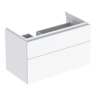 Geberit Meuble sous-lavabo Xeno2 88x53x46,2 cm, 2 tiroirs, avec plan, laqué brillant/blanc