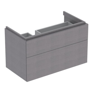 Geberit Meuble sous-lavabo Xeno2 88x53x46,2 cm, 2 tiroirs, avec plan, struct./gris sable