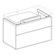 Geberit Meuble sous-lavabo Xeno2 88x53x46,2 cm, 2 tiroirs, avec plan, struct./gris sable