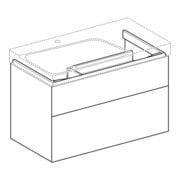 Geberit Meuble sous-lavabo Xeno2 88x53x46,2 cm, 2 tiroirs, avec plan, struct./gris sable-2
