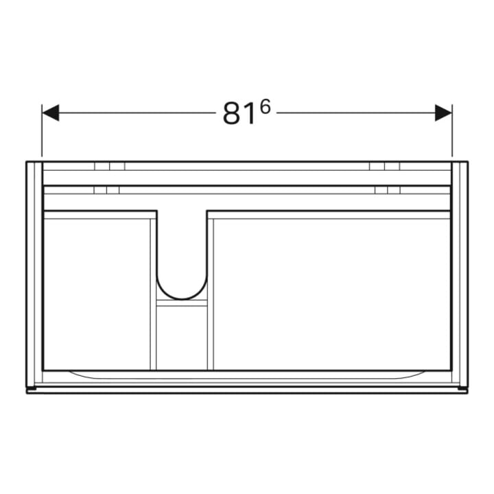 Geberit Meuble sous-lavabo Xeno2 88x53x46,2 cm, 2 tiroirs, avec plan, struct./gris sable
