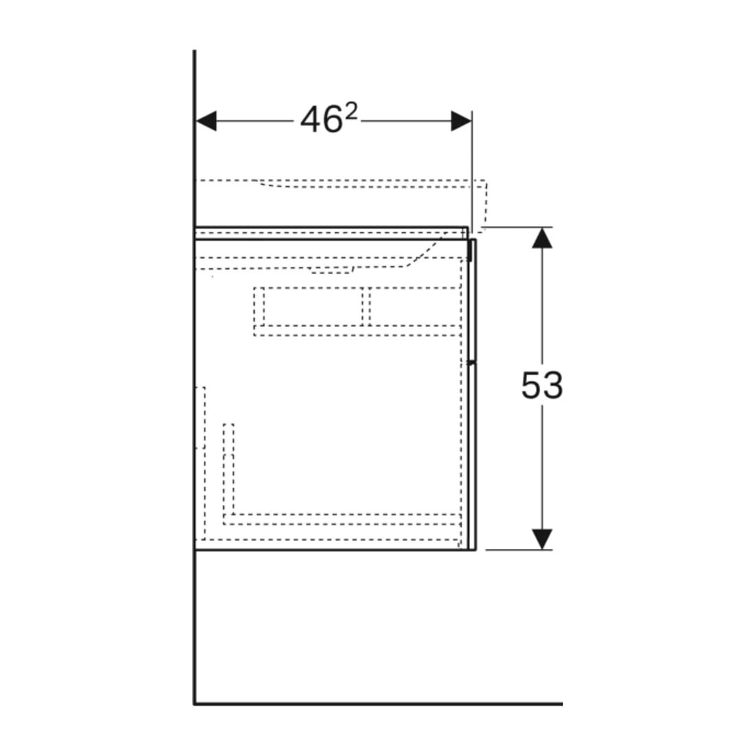 Geberit Meuble sous-lavabo Xeno2 88x53x46,2 cm, 2 tiroirs, avec plan, struct./gris sable