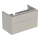 Geberit Meuble sous lavabo Xeno2 88x53x46,2 cm, 2 tiroirs, avec rangement, greige-1
