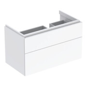 Geberit Meuble sous-lavabo Xeno2 88x53x46,2 cm, 2 tiroirs, avec tablette, laqué brillant/blanc