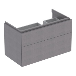 Geberit Meuble sous lavabo Xeno2 88x53x46,2 cm, 2 tiroirs, avec tablette, structuré/gris sable