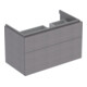 Geberit Meuble sous lavabo Xeno2 88x53x46,2 cm, 2 tiroirs, avec tablette, structuré/gris sable-1