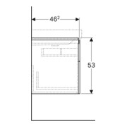 Geberit Meuble sous lavabo Xeno2 88x53x46,2 cm, 2 tiroirs, avec tablette, structuré/gris sable-2